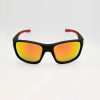 Sport γυαλιά ηλίου σε μαύρο χρώμα με κόκκινες λεπτομέρειες και fume πολωτικούς φακούς με fire καθρέφτη