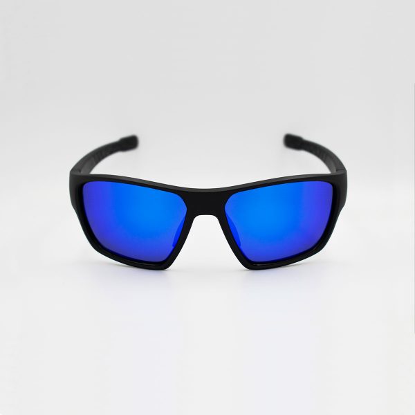 Sport γυαλιά ηλίου σε μαύρο χρώμα με καφέ πολωτικούς φακούς και μπλε καθρέφτη